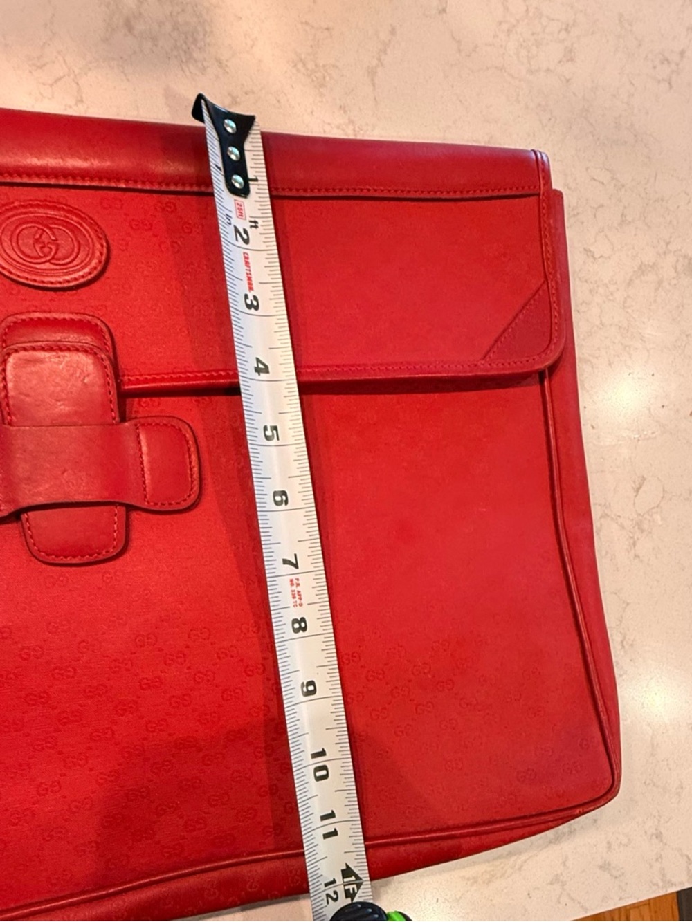 Vintage Gucci Beige and Red Leather Interior Zip portfolio bag - Picture 11 of 11